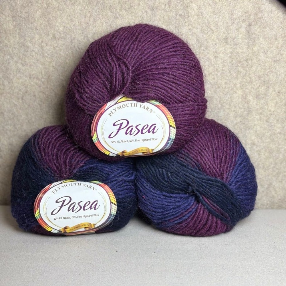 Plymouth Yarn Pasea Knitting Yarn 300g Purple Blue Alpaca Wool Blend Worsted 3pc